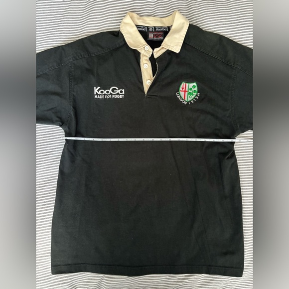 Vintage Kooga London Irish Rugby Union shirt short sleeve black/ beige men's M - Picture 4 of 14